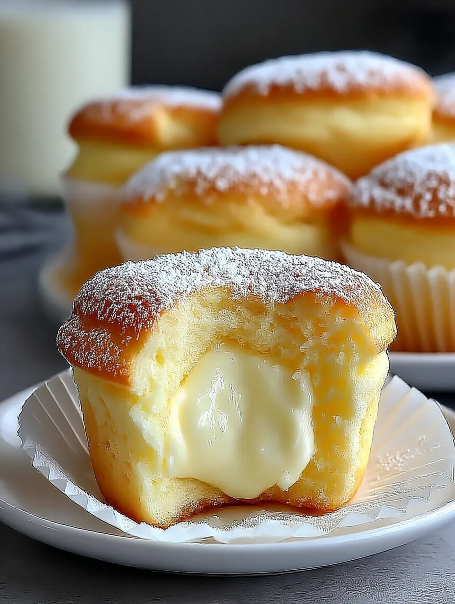 A cupcake with white frosting and powdered sugar on top.