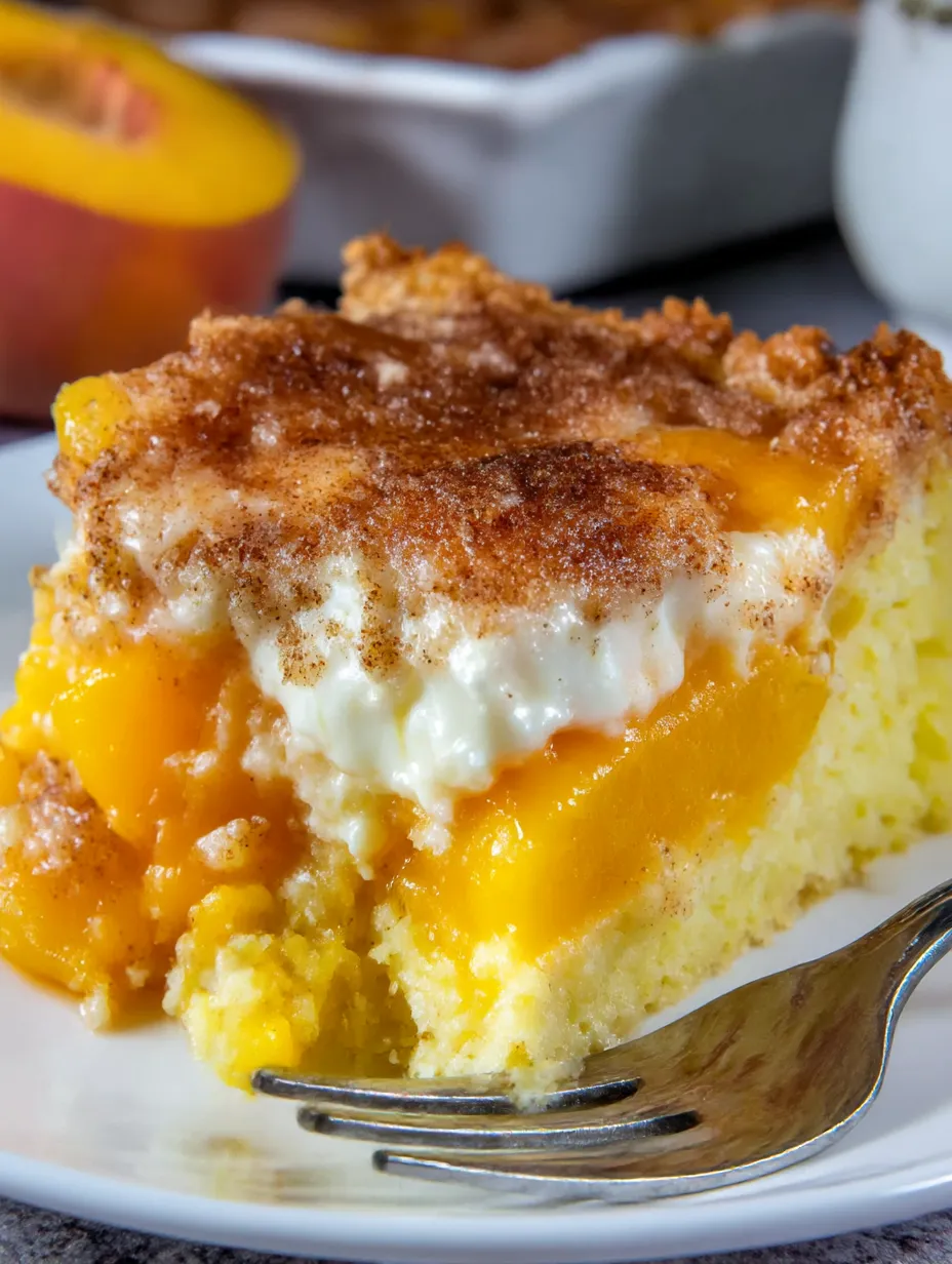 A slice of peaches and cream cake.