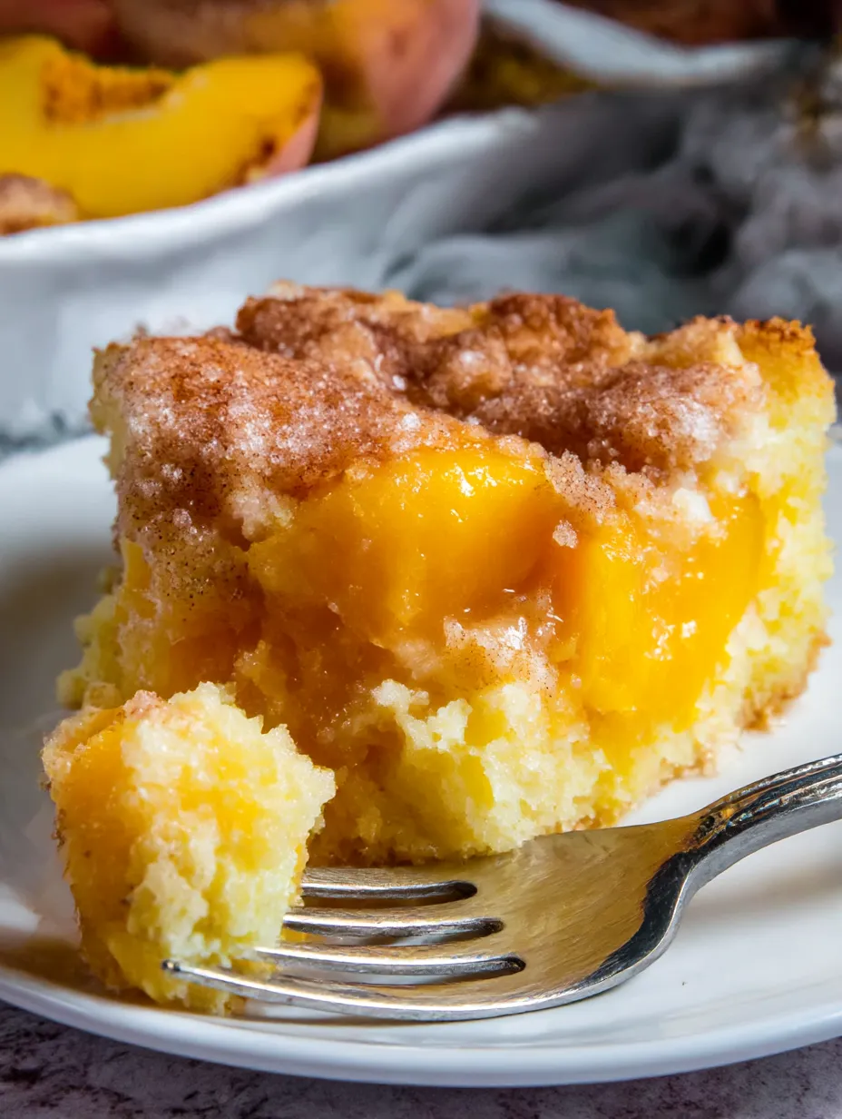 A slice of peaches and cream cake.