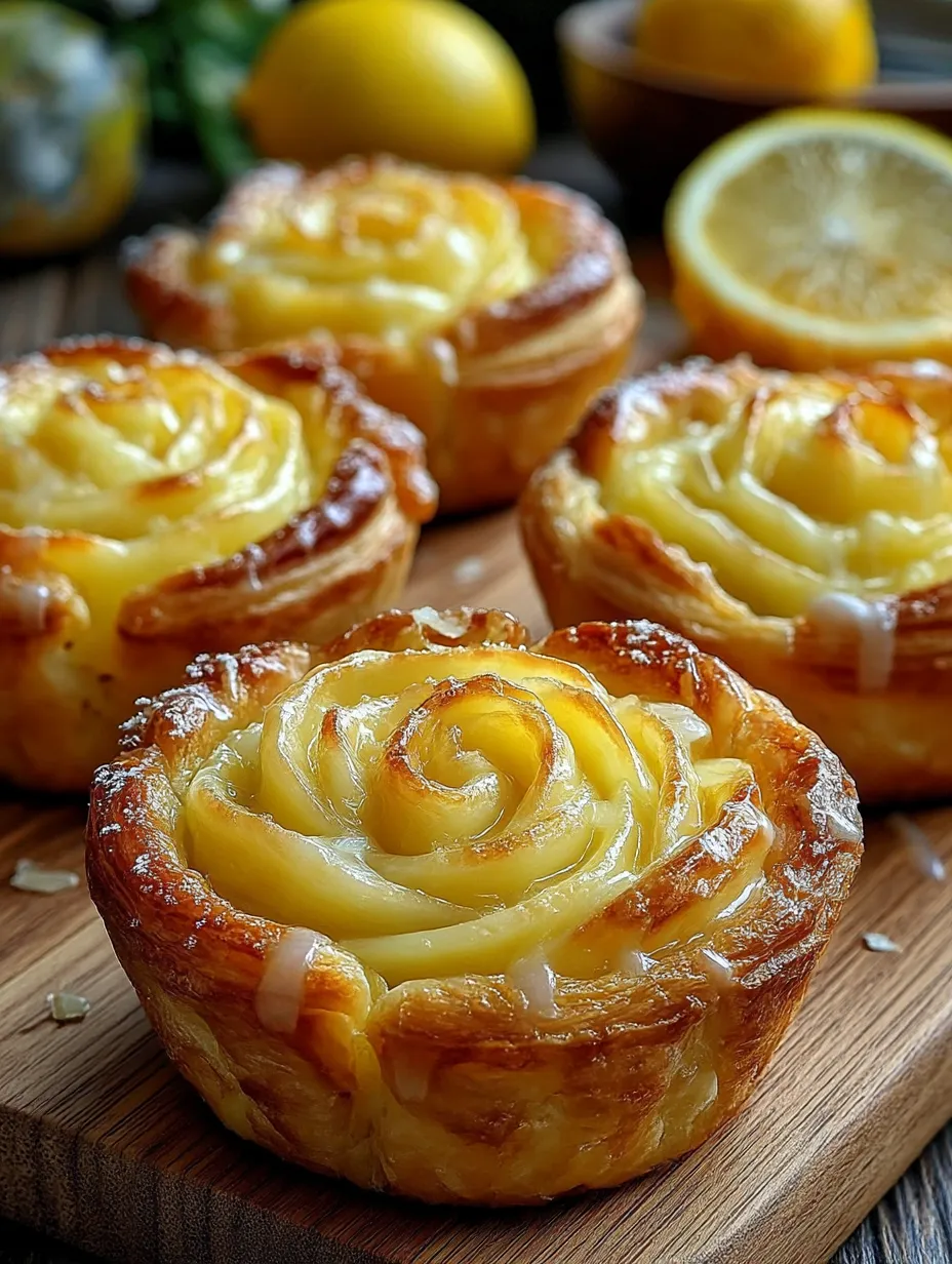 A plate of three baby lemon pies.