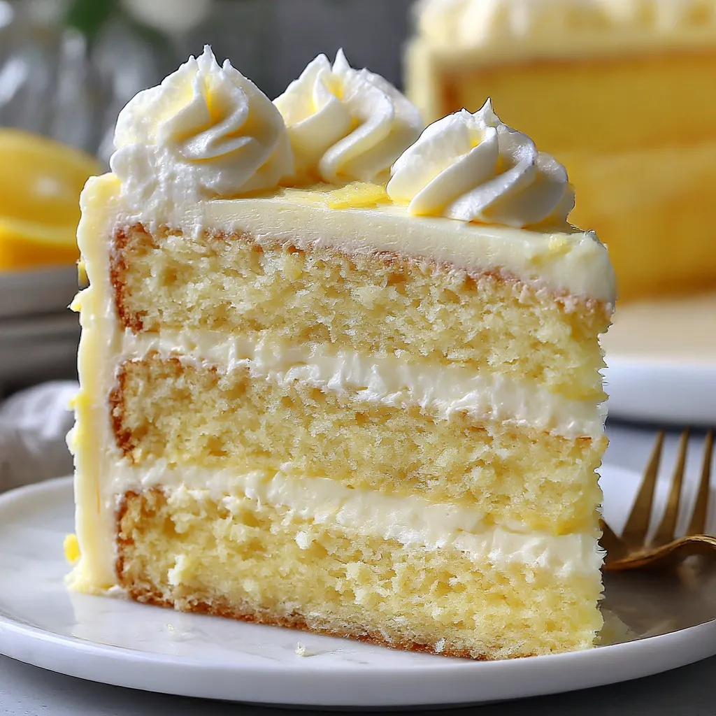 A slice of gluten free lemon cake.
