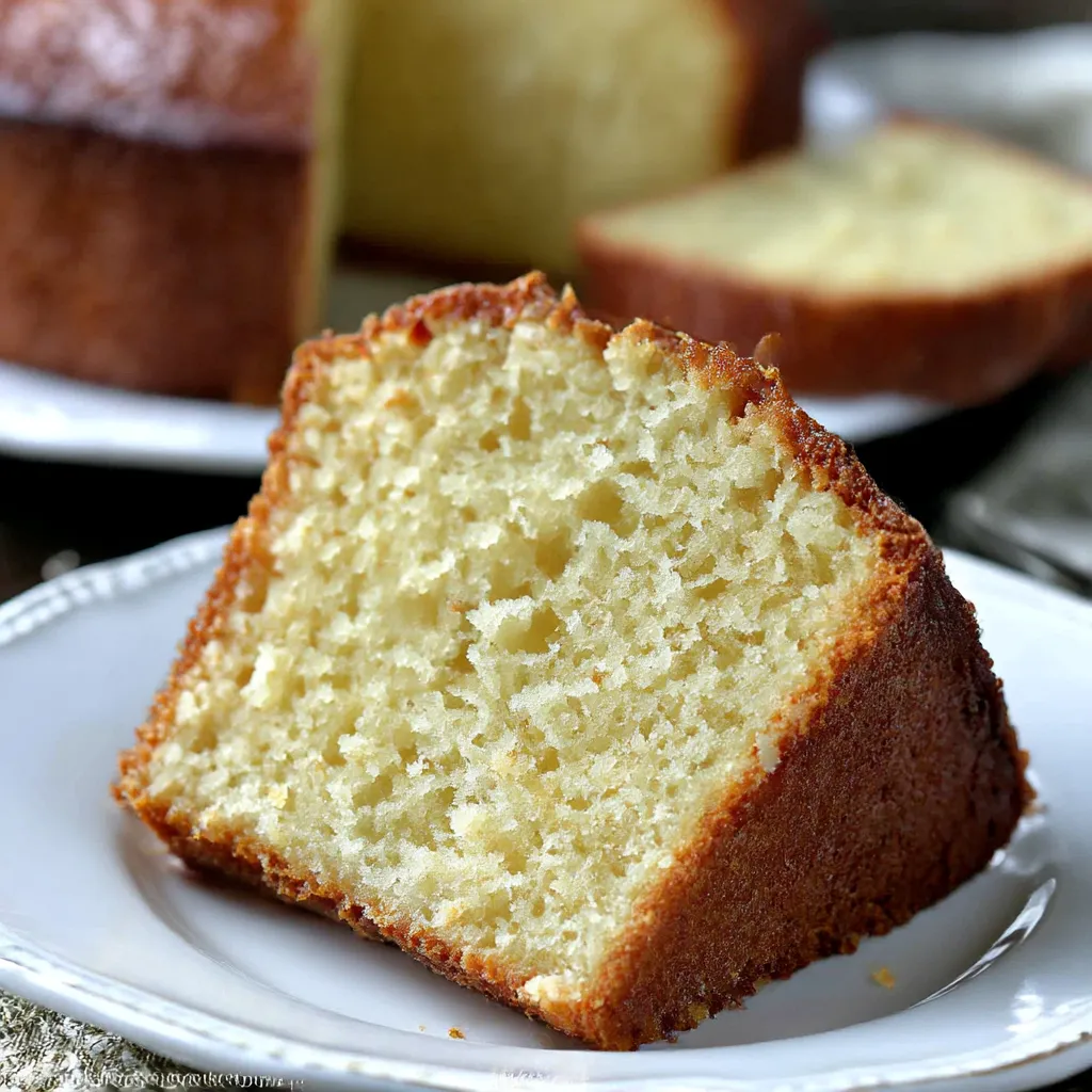 A slice of old fashioned pound cake.