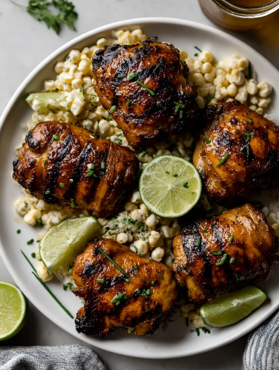 Grilled chicken with sweet corn salad.