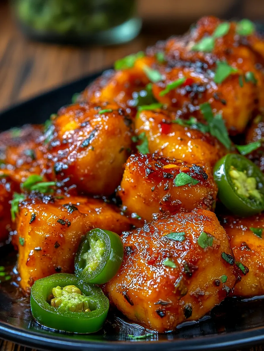 Jalapeno chicken with a sauce.