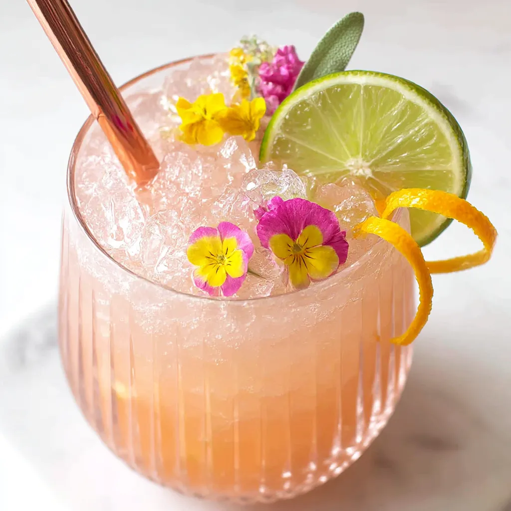 A glass of pink drink with a straw in it.
