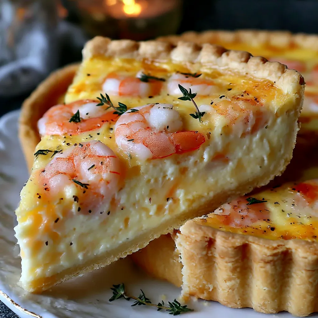 A slice of Florida Shrimp Pie on a plate.