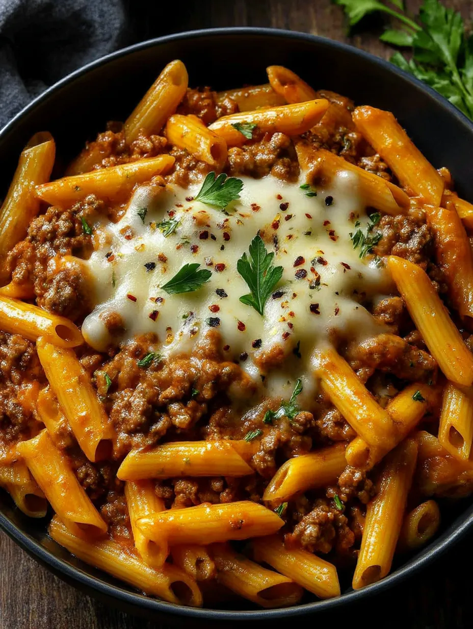 A bowl of creamy rotel pasta.