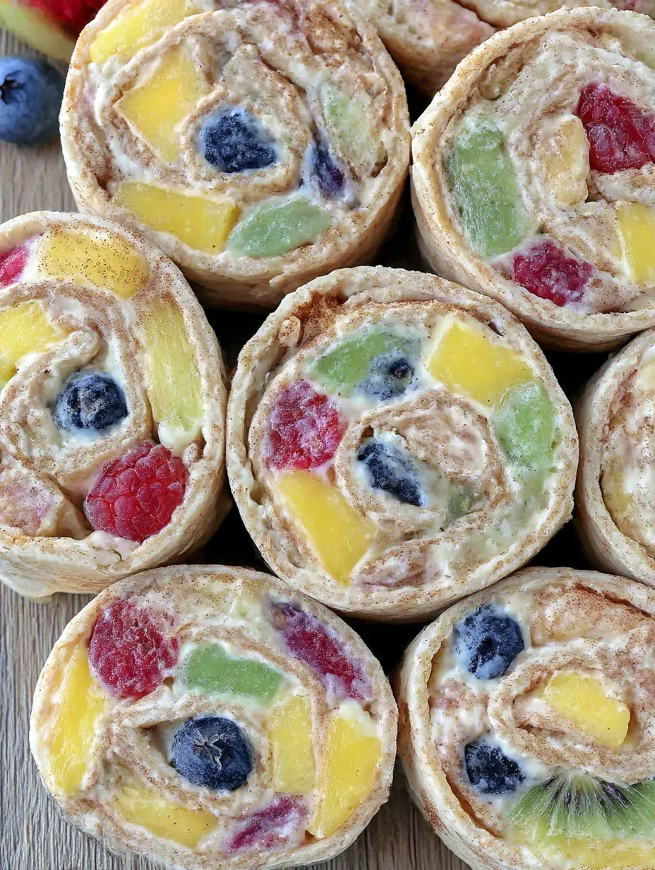 A variety of fruit roll ups with different fruits.