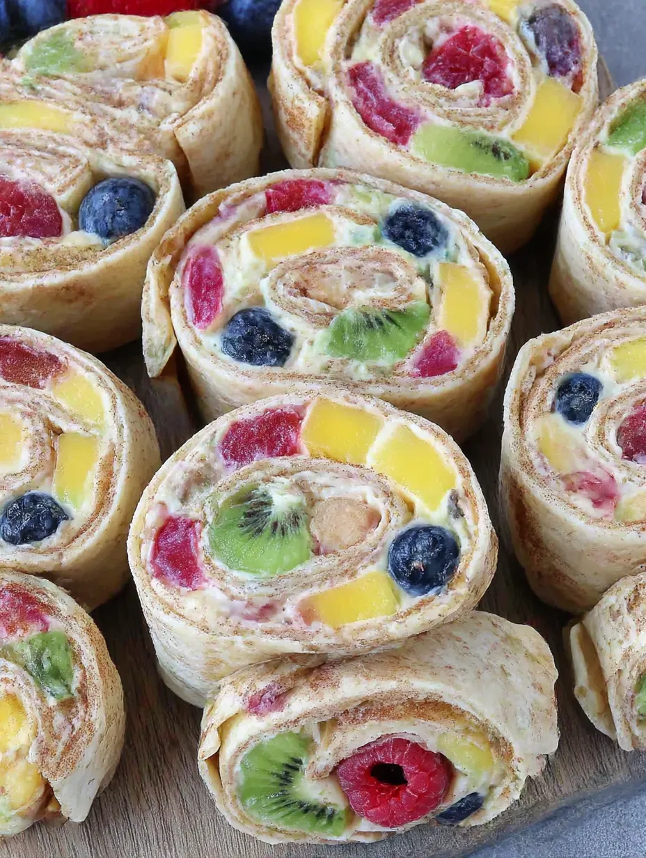 A variety of colorful fruit roll ups.