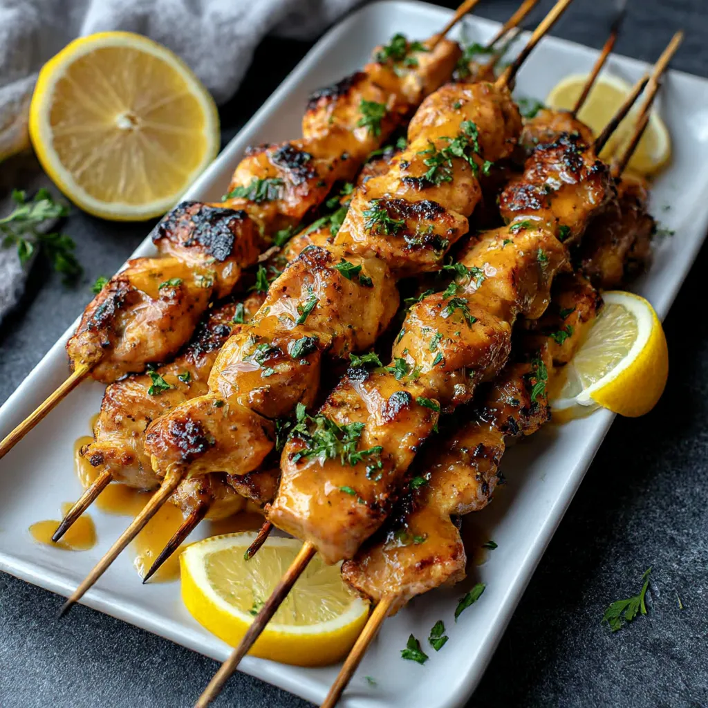 Grilled Cowboy Butter Chicken Skewers.