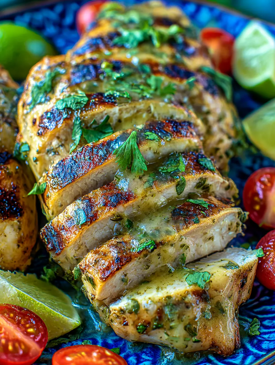 Grilled Salsa Verde Pepper Jack Chicken.