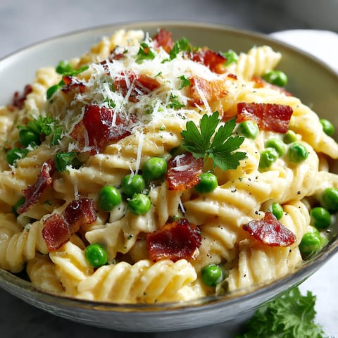 Creamy Pea and Bacon Pasta Salad
